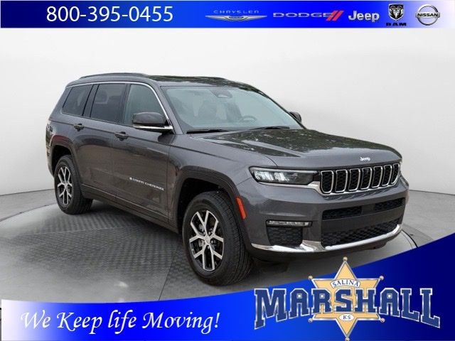 2024 Jeep Grand Cherokee L Limited in Baltic Gray Metallic Clearcoat — front three-quarter view