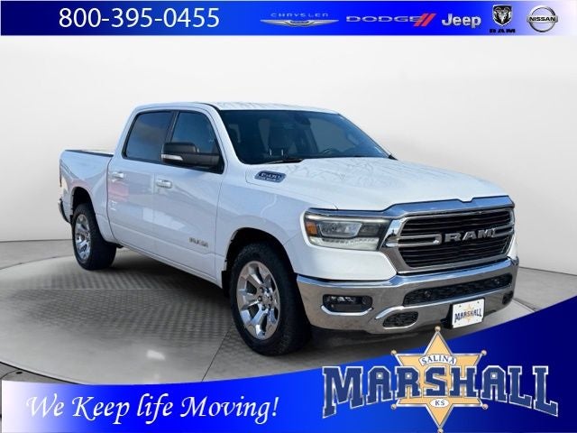 2021 RAM 1500 Big Horn/Lone Star in Bright White Clearcoat — front three-quarter view