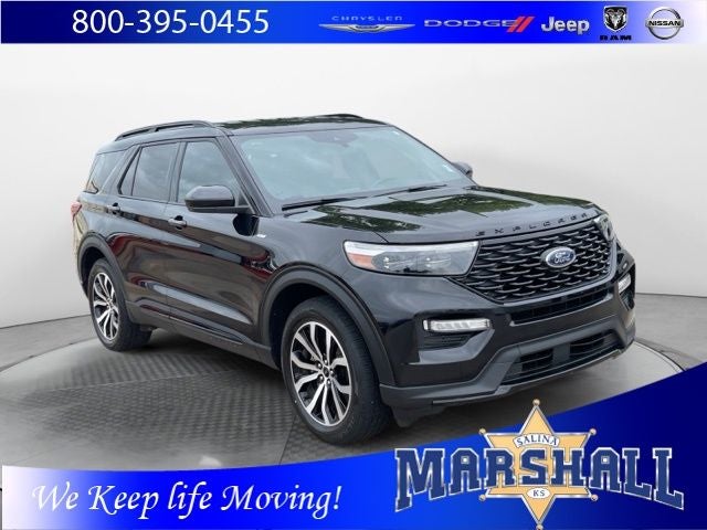 2024 Ford Explorer ST-Line in Black Metallic — front three-quarter view