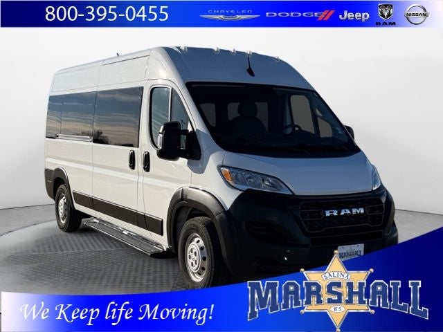 2023 RAM ProMaster 2500 Window Van High Roof in Bright White Clearcoat — front three-quarter view