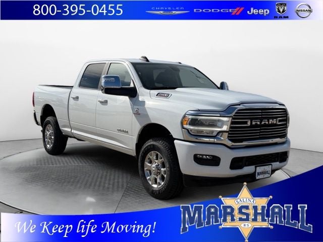 2024 RAM 2500 Laramie in Bright White Clearcoat — front three-quarter view