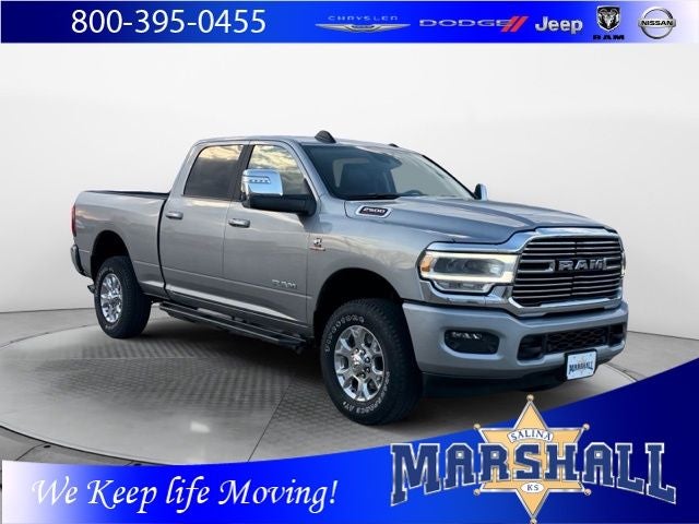 2024 RAM 2500 Laramie in Billet Silver Metallic Clearcoat — front three-quarter view