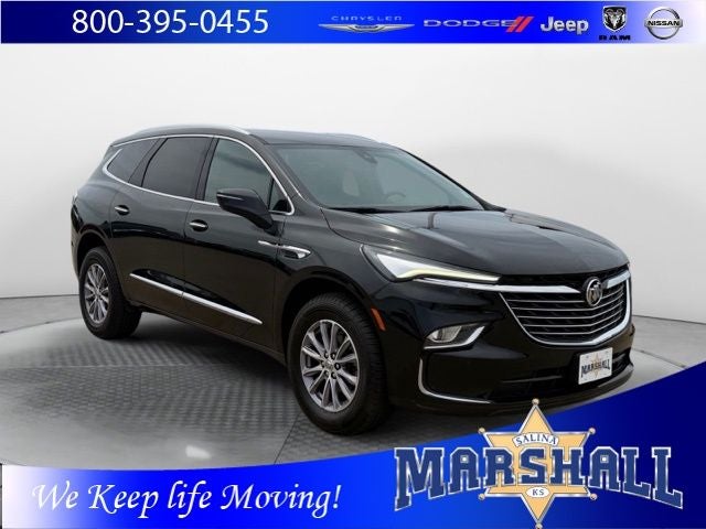 2023 Buick Enclave Essence in Ebony Twilight Metallic — front three-quarter view