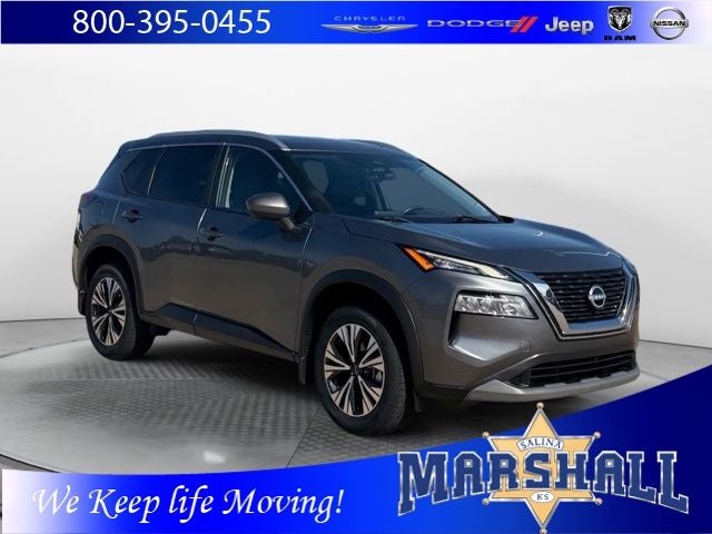 2023 Nissan Rogue SV in Gun Metallic — front three-quarter view