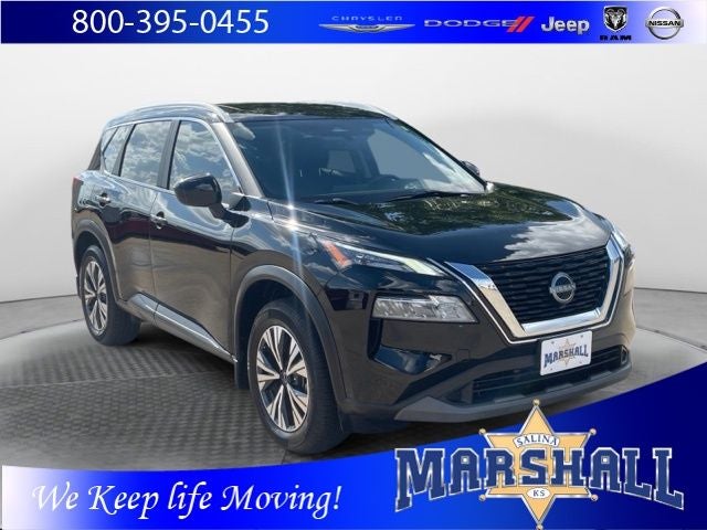 2023 Nissan Rogue SV in Super Black — front three-quarter view