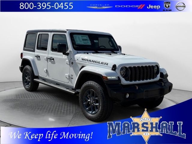 2026 Jeep Wrangler WRANGLER 4-DOOR 85TH ANNIVERSARY EDITION in Bright White Clear-Coat Exterior Paint — front three-quarter view