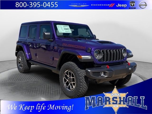 2026 Jeep Wrangler WRANGLER 4-DOOR RUBICON in Reign Exterior Paint — front three-quarter view
