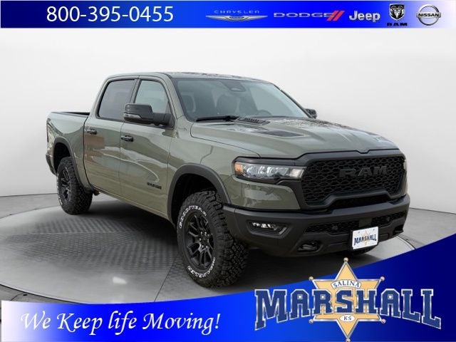 2026 RAM 1500 RAM 1500 REBEL CREW CAB 4X4 5'7' BOX in Canyon Lake Exterior Paint — front three-quarter view