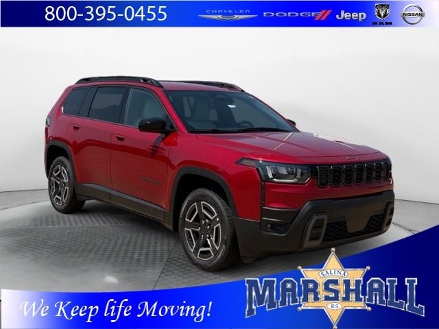 2026 Jeep Cherokee CHEROKEE LAREDO 4X4 in Red Hot Pearl-Coat Exterior Paint — front three-quarter view