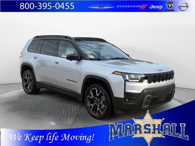 2026 Jeep Cherokee CHEROKEE OVERLAND 4X4 in Silver Zynith Clear-Coat Exterior Paint — front three-quarter view