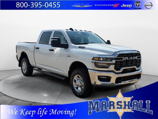 2026 RAM 2500 RAM 2500 TRADESMAN CREW CAB 4X4 6'4' BOX in Bright White Clear-Coat Exterior Paint — front three-quarter view