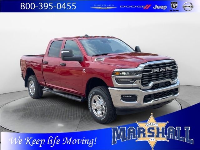2026 RAM 2500 RAM 2500 TRADESMAN CREW CAB 4X4 6'4' BOX in Molten Red Pearl-Coat Exterior Paint — front three-quarter view