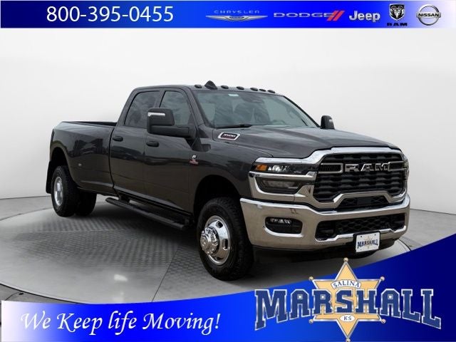 2026 RAM 3500 RAM 3500 TRADESMAN CREW CAB 4X4 8' BOX in Granite Crystal Metallic Clear-Coat Exterior Paint — front three-quarter view