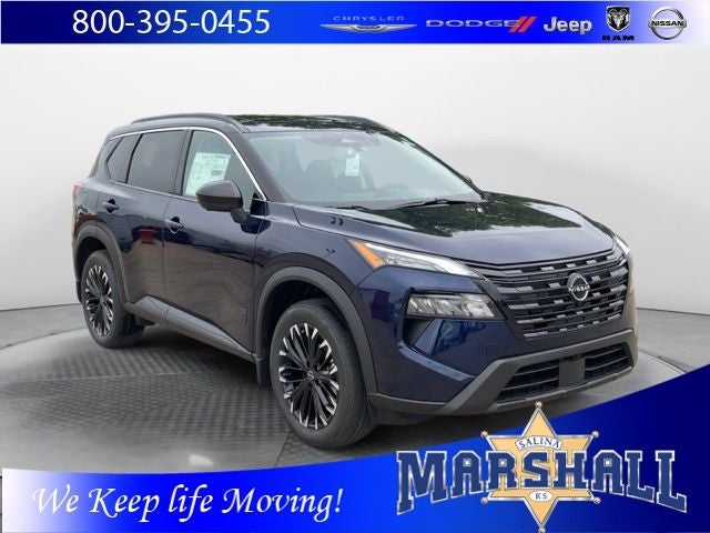 2026 Nissan Rogue Dark Armor in Deep Ocean Blue Pearl — front three-quarter view