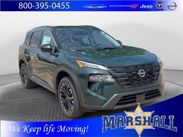 2026 Nissan Rogue Dark Armor in Obsidian Green — front three-quarter view